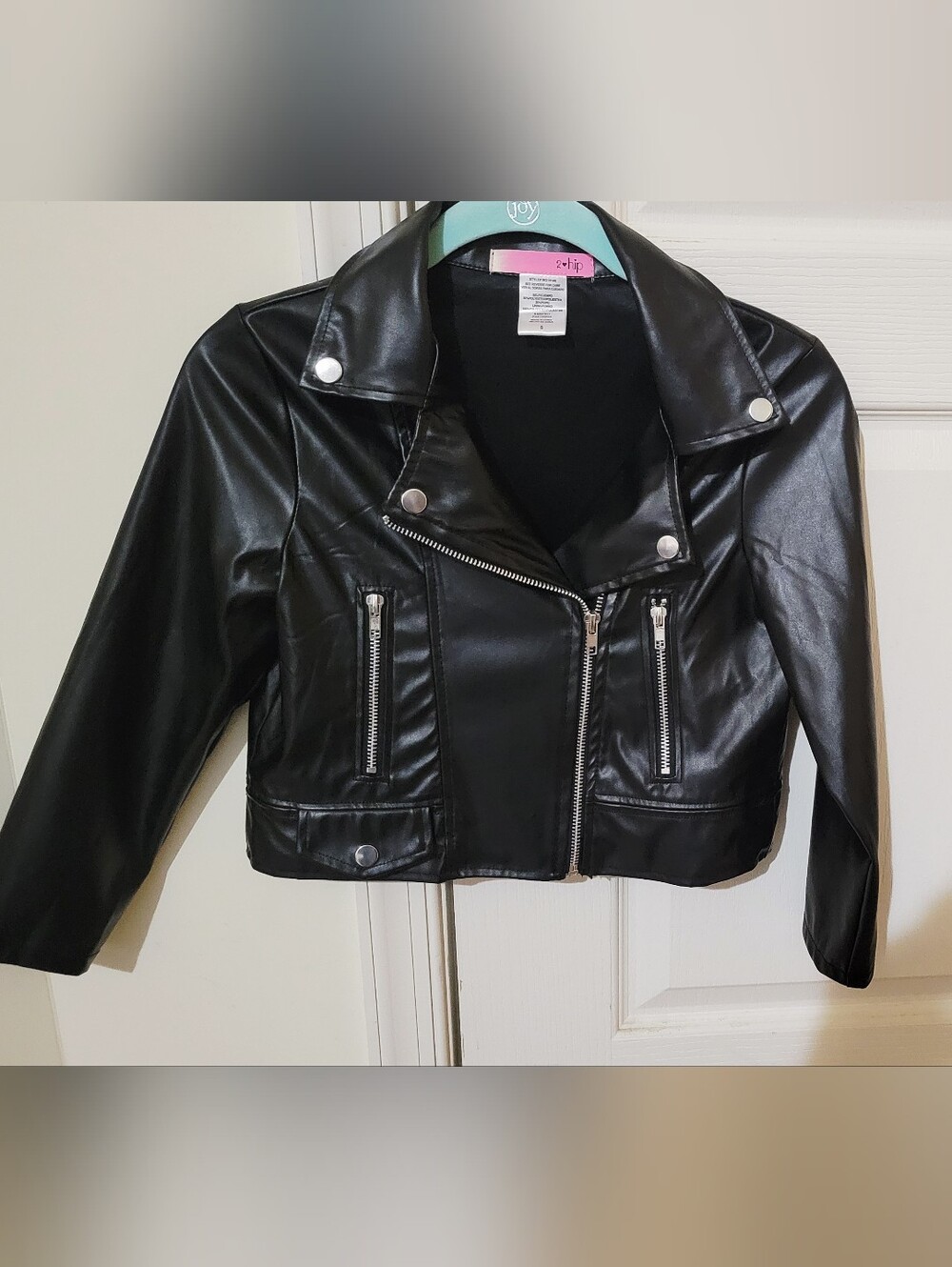 Girls Black Moto Jacket -